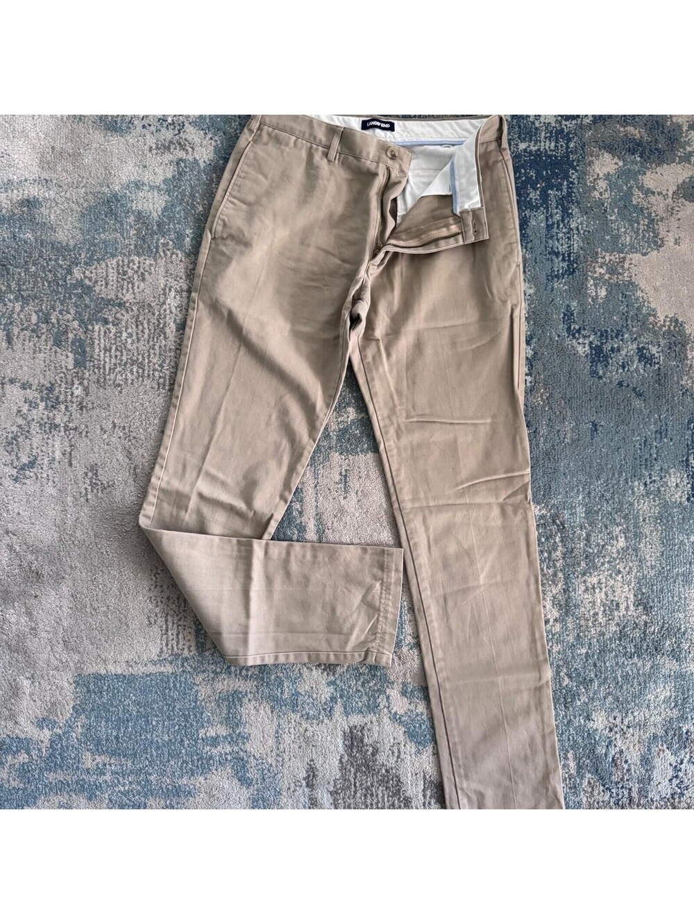 Lands-end Men's Tan and Cream Trousers size 31
